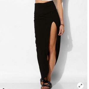 Dress The Population Arlene Black High Slit Maxi Skirt Size Small